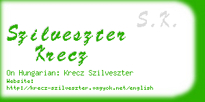 szilveszter krecz business card